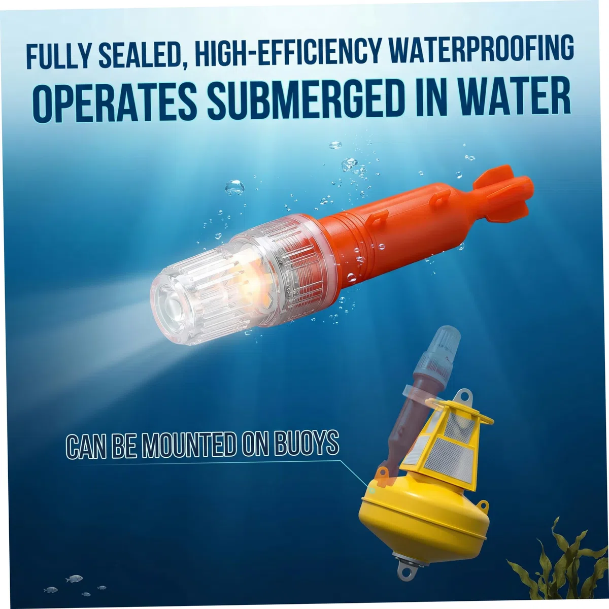 Fusées Marines 3 pièces, fusées éclairantes pour Bateau à contrôle de lumière Intelligent, fusée étanche pour Bateau avec Modes Multi-Flash (Bleu).