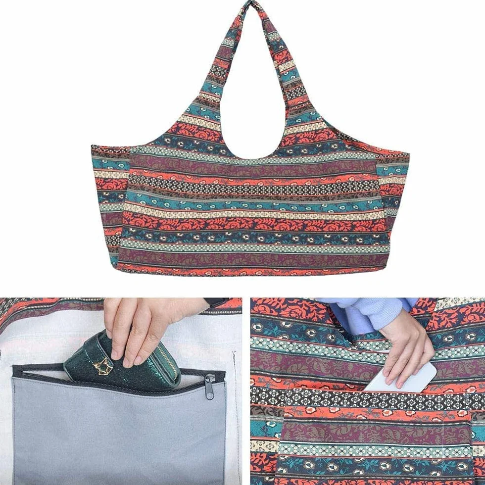 Mu Mianhua Sac pour tapis de yoga avec poche de grande taille et poche zippée s'adapte à la plupart des tailles de tapis