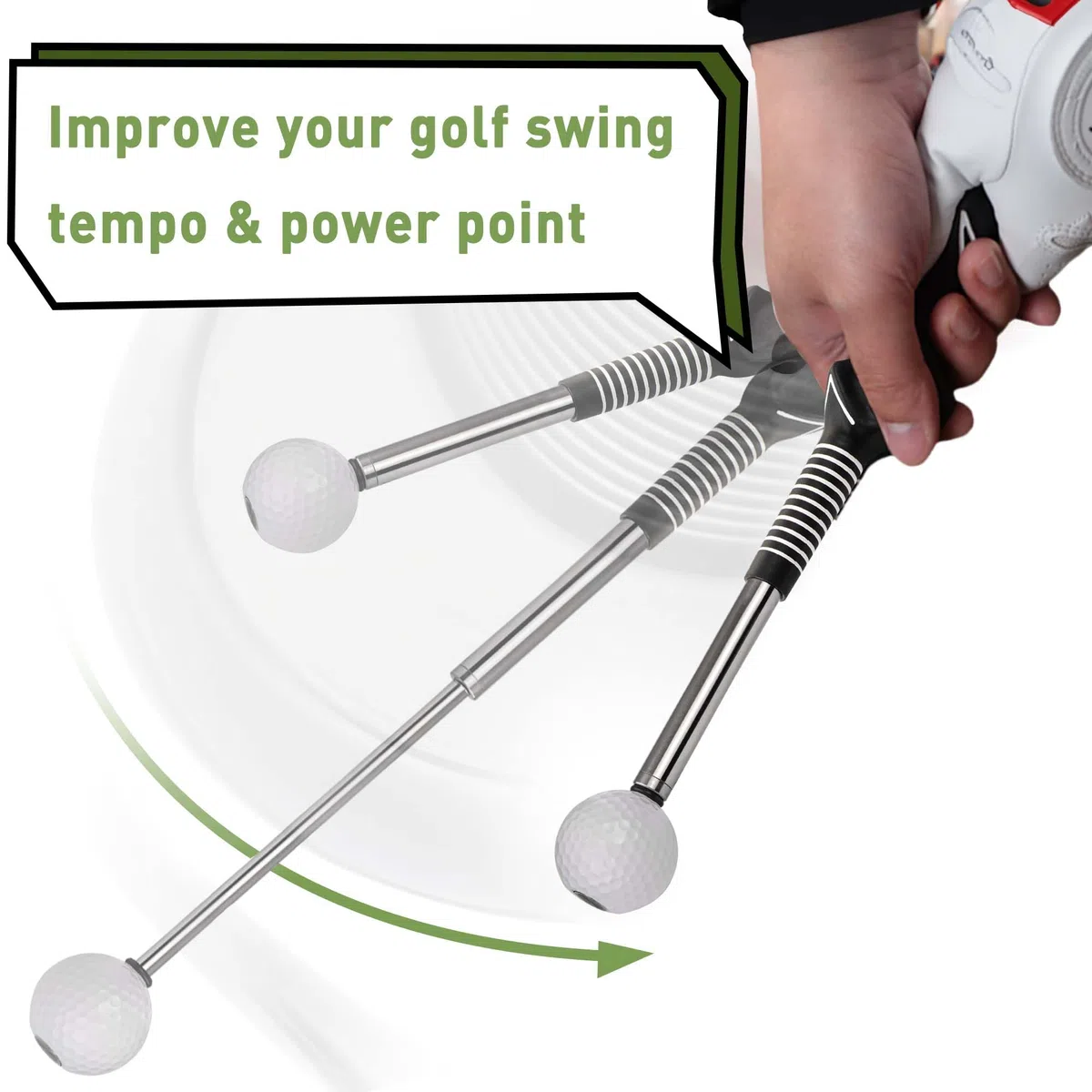 Aide à l'entraînement au Swing de Golf rétractable, entraîneur de poignée de Golf et entraîneur de Swing de Golf pour l'échauffement, Club de Golf pour droitier pour la Pratique en intérieur,