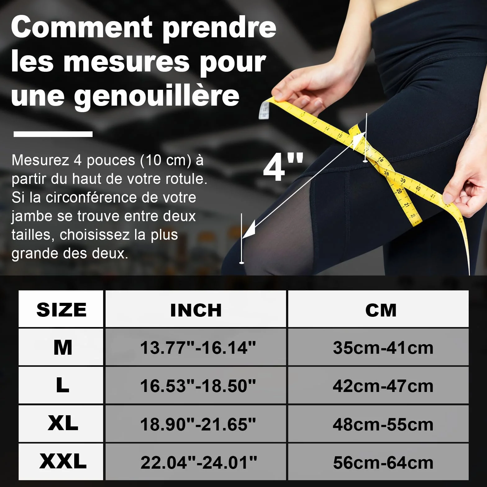 Genouillère Sport, 2 Pièces Genouillère Élastique Respirant, Genouillère de Compression Sports, Genouillère Rotulienne et Ligamentaire, Genouillere Arthrose Genou pour Volley-Ball, Course- M: 35-41CM