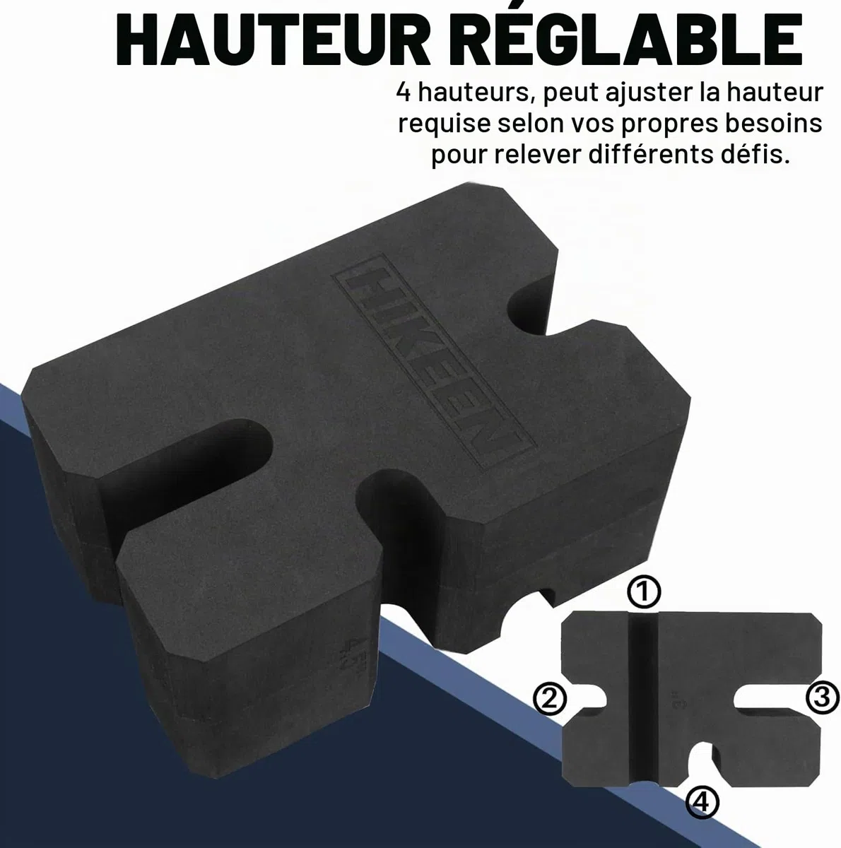 BOOSTEADY Bloc de Presse de Banc, Banc de Presse Réglable de 2 à 5 Planches pour Banc de Musculation, Bloc de Banc de Musculation Antidérapant en Mousse EVA, Bloc de Développé Couché pour Fitness