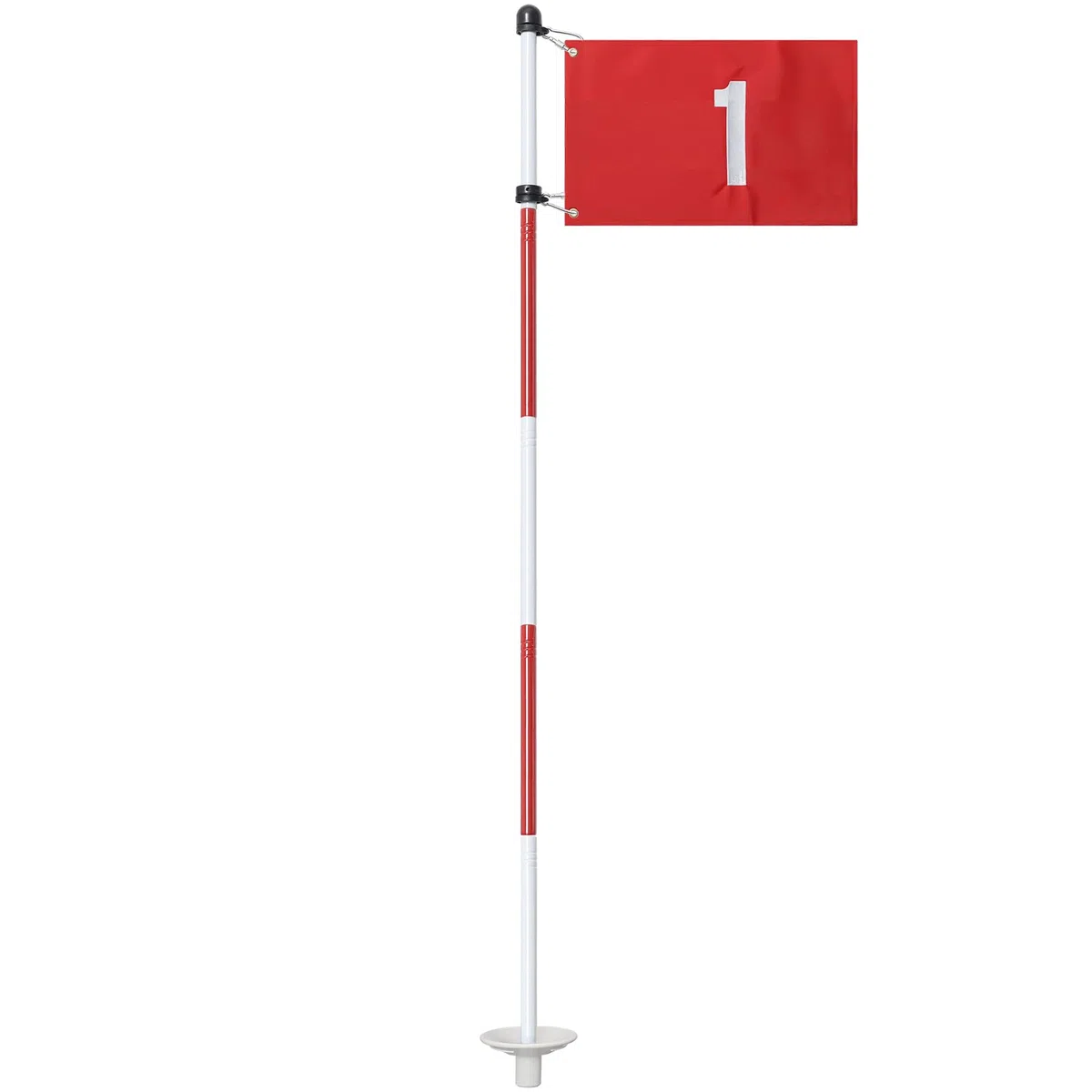 Mât de Drapeau de Golf de 188 cm pour la Maison, Drapeaux en Nylon pour Jardin avec 5 pièces Amovibles, gobelet perforé de Golf 1 et Drapeau pour Exercices de Putting