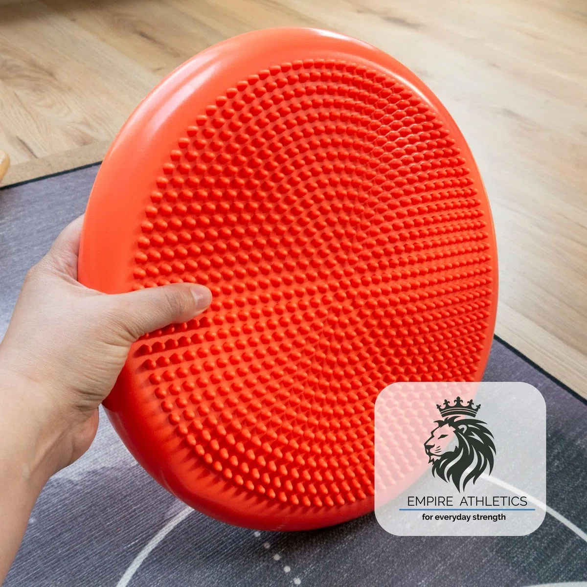 EmpireAthletics Coussin d'équilibre en ORANGE - Pour la rééducation à la maison et plus encore - Coussin de siège de fitness avec picots(boutons)