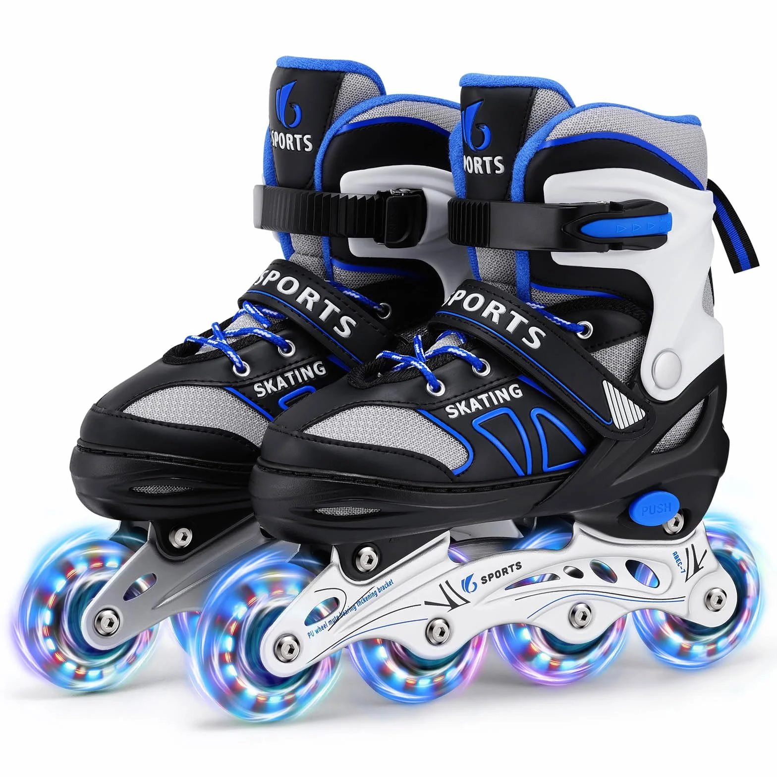 Rollers en Ligne,Patin a Roulette Réglables Rollers Enfant Garçon Inline Skates Rollers