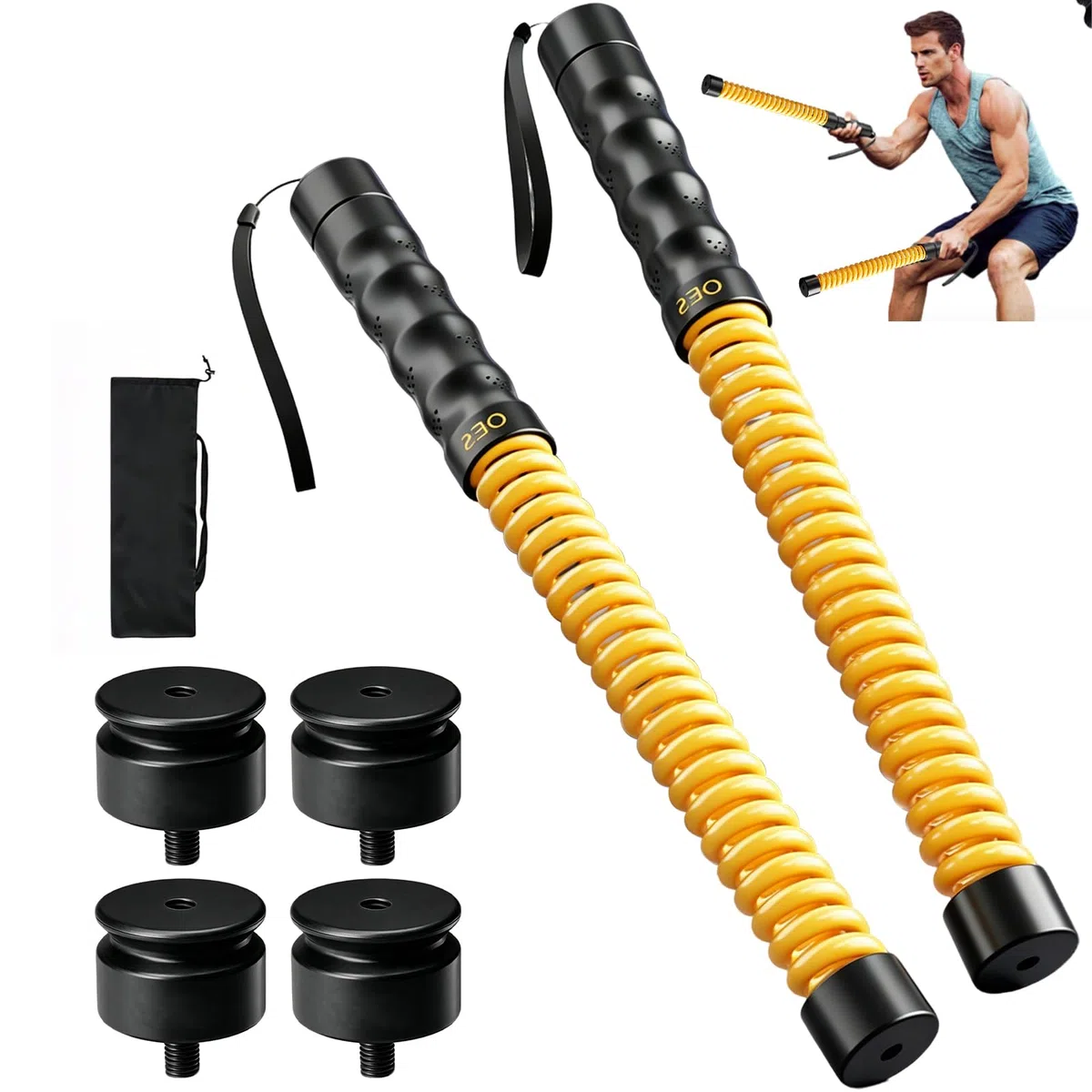 Upgrade Corde Battle Rope Lestée sans Corde Longue, avec 4 Disques de Poids Amovibles & Sac de Transport, Corde d’Entraînement Heavy-Duty pour Home Gym, Musculation & Endurance