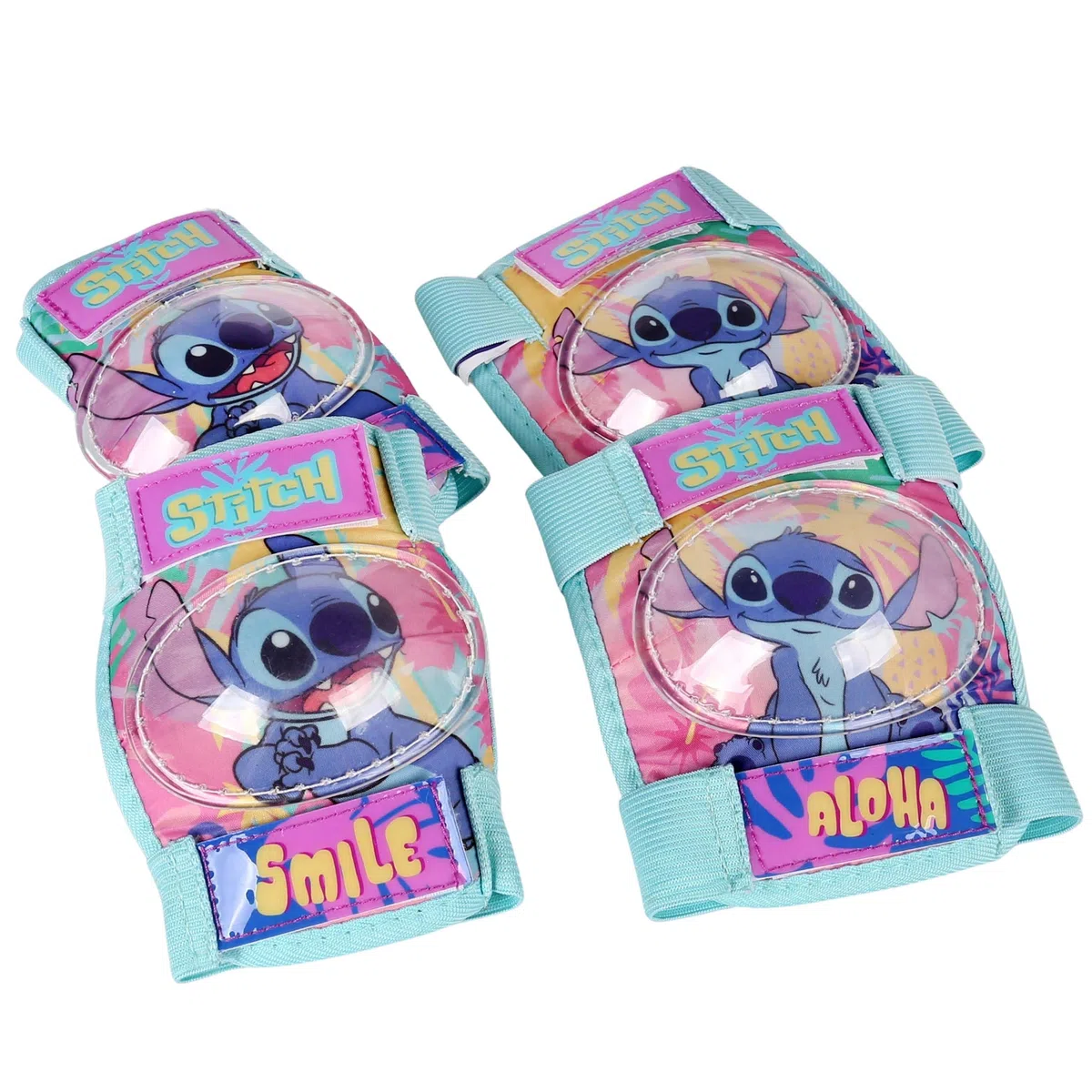 sarcia.eu DISNEY Stitch protections des genoux et des coudes pour enfants, protections pour enfants (Turquoise)