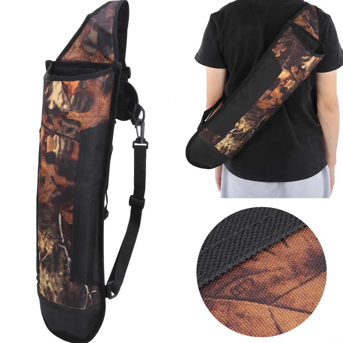 Carquois de Flèche, Sac à Dos de Flèche en Toile Polyester Carquois Bandoulière Camouflage pour Tir à l'arc