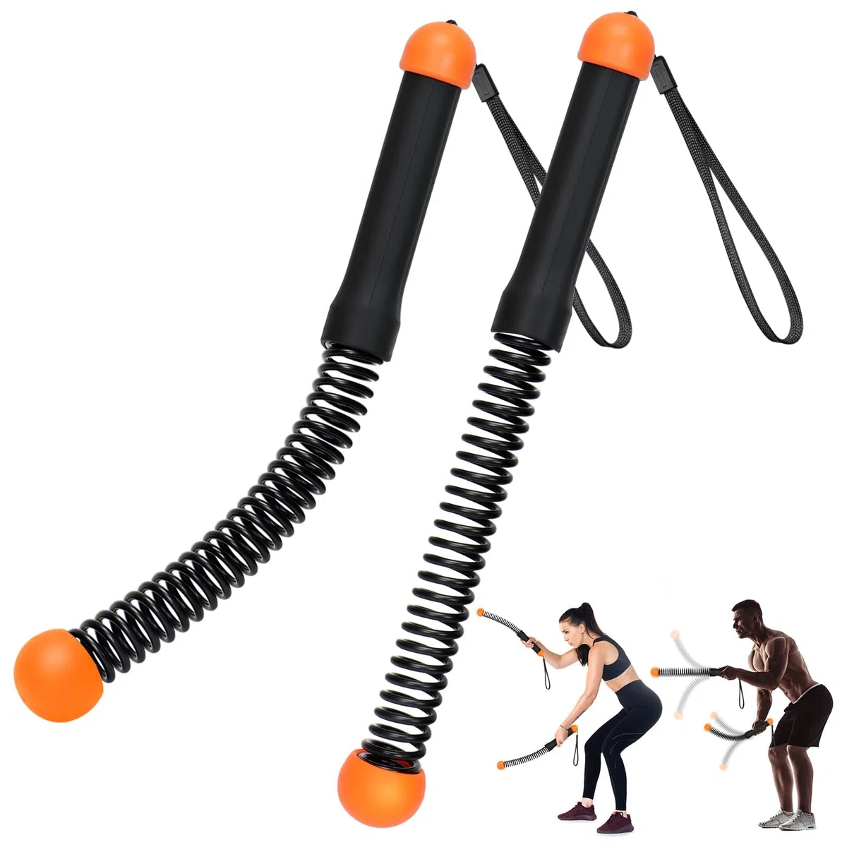Lot de 2 cordes de combat lestées sans fil pour salle de sport à domicile, HIIT, force, corde d'entraînement portable et silencieuse, équipement de fitness polyvalent pour homme et femme