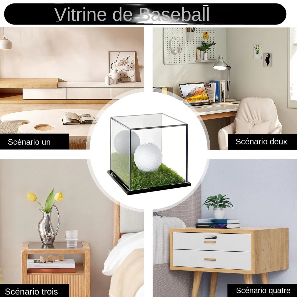 Présentoir Transparent pour Balle De Golf, Étui Transparent pour Balle De Golf, 2 Présentoirs en Acrylique pour Balles De Golf Simples, Protection Contre La Poussière