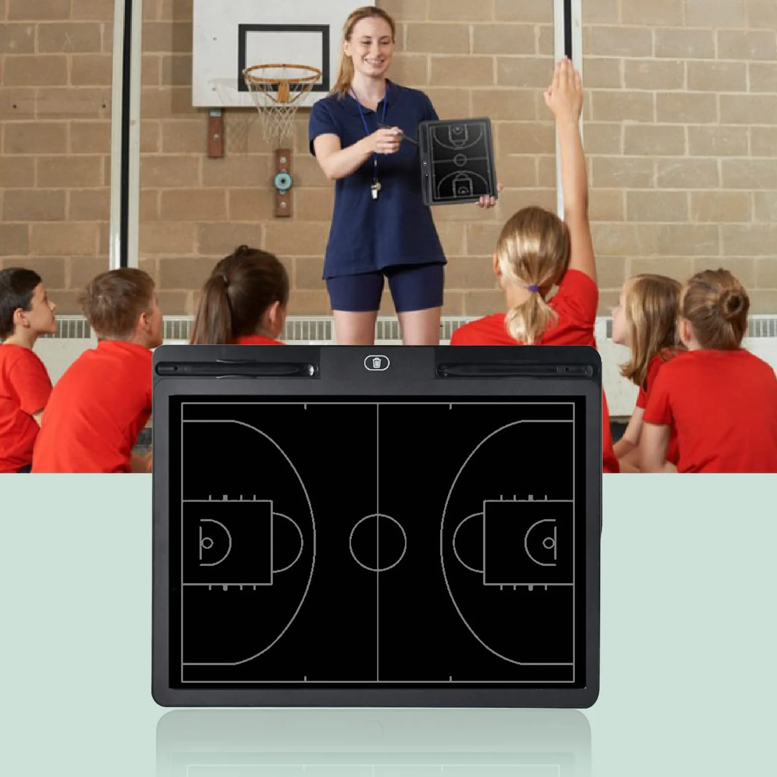 RoseFlower Électronique Tableaux Tactiques de Basket-Ball, Entraîneur Board de Basketball Panneau Tactique Basketball avec Marqueur et écran LCD - Coaching Clipboard pour Entraînement, Compétition