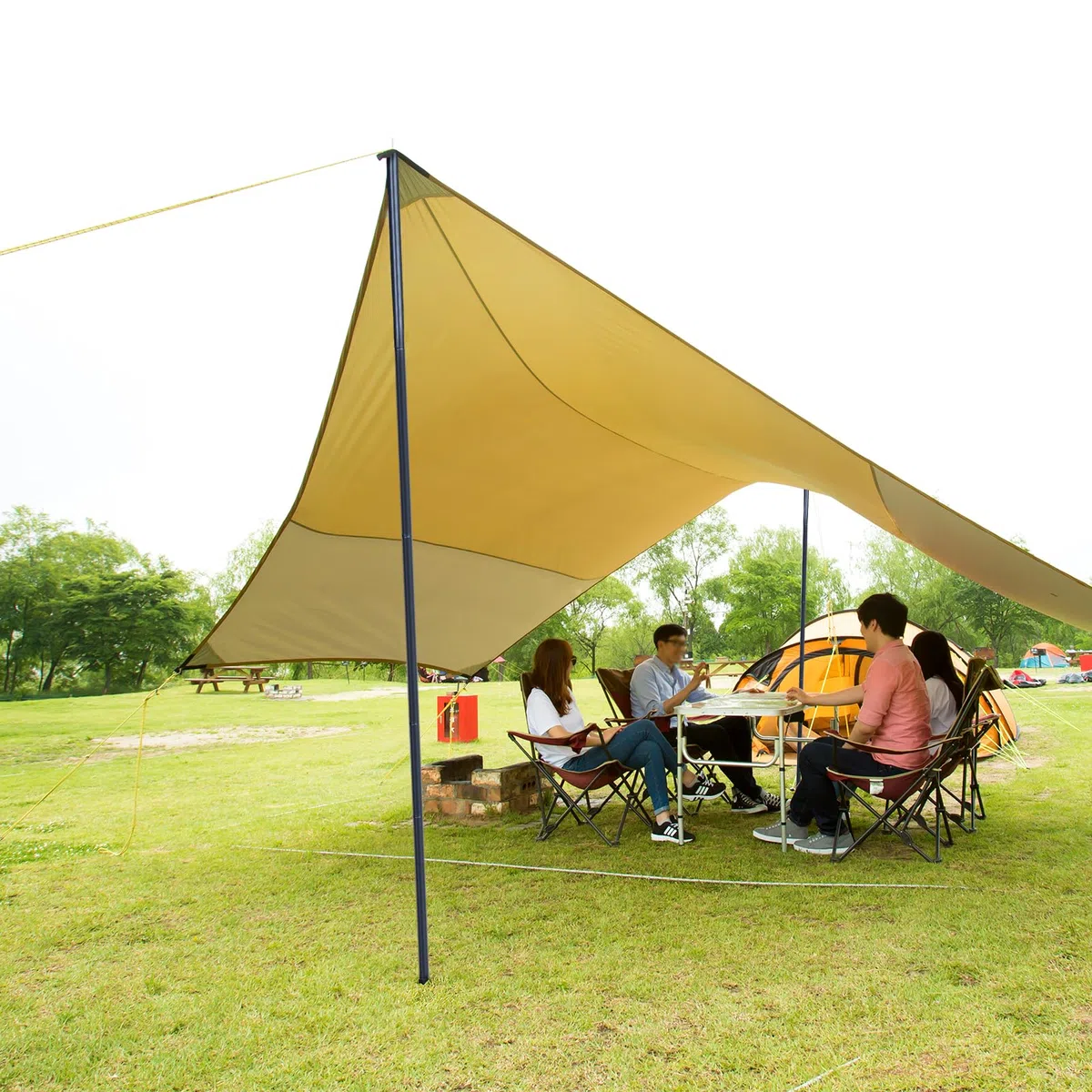 2 Pièces Arceaux de Tente Télescopique en Acier Inoxydable pour Bâche Avec Sac de Rangement Réglable de 43 à 200 cm pour Tente Tarp Auvent Voile D'ombrage