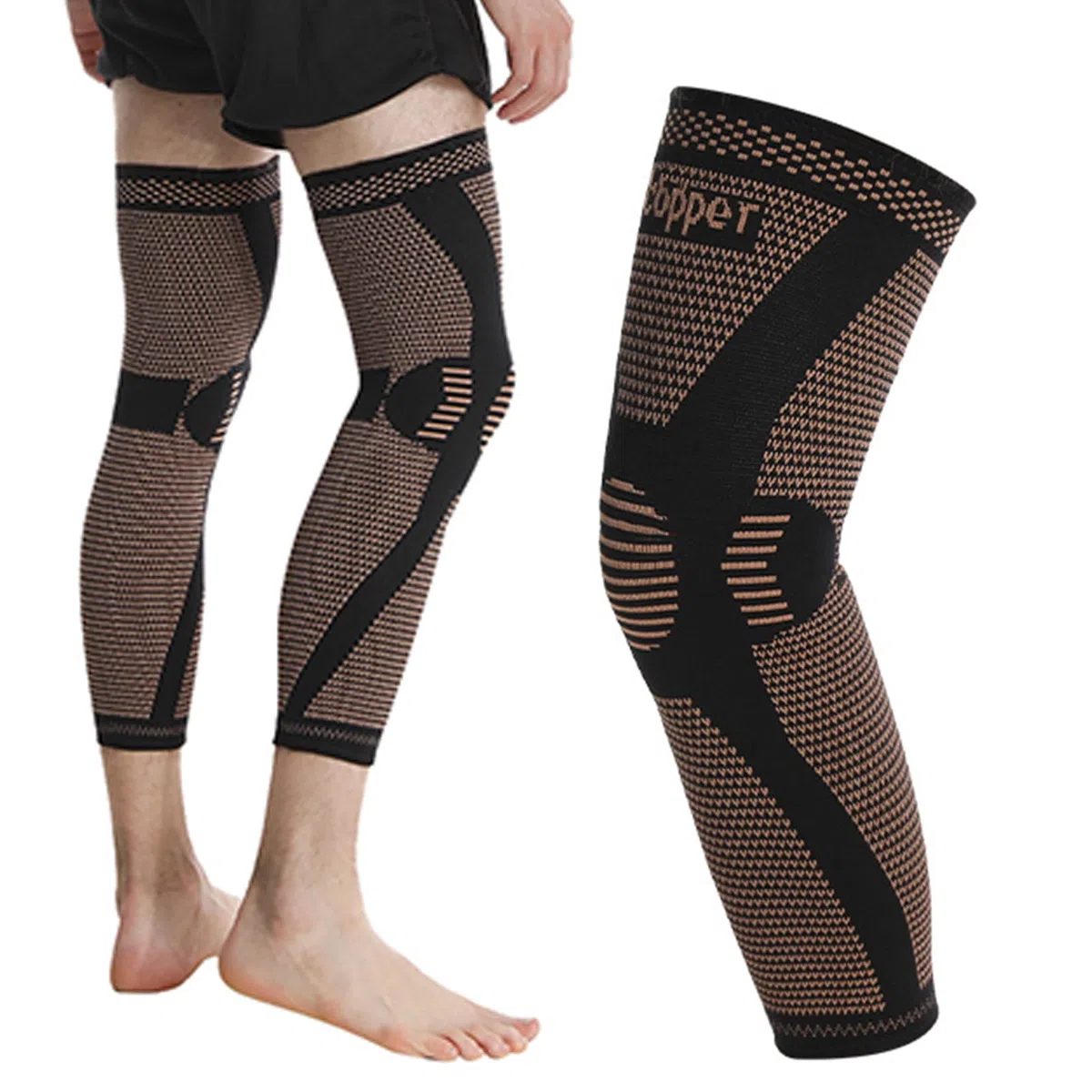 Genouillère pour homme et femme - Soulagement du genou - Manchon de compression respirant pour la course à pied et l'entraînement
