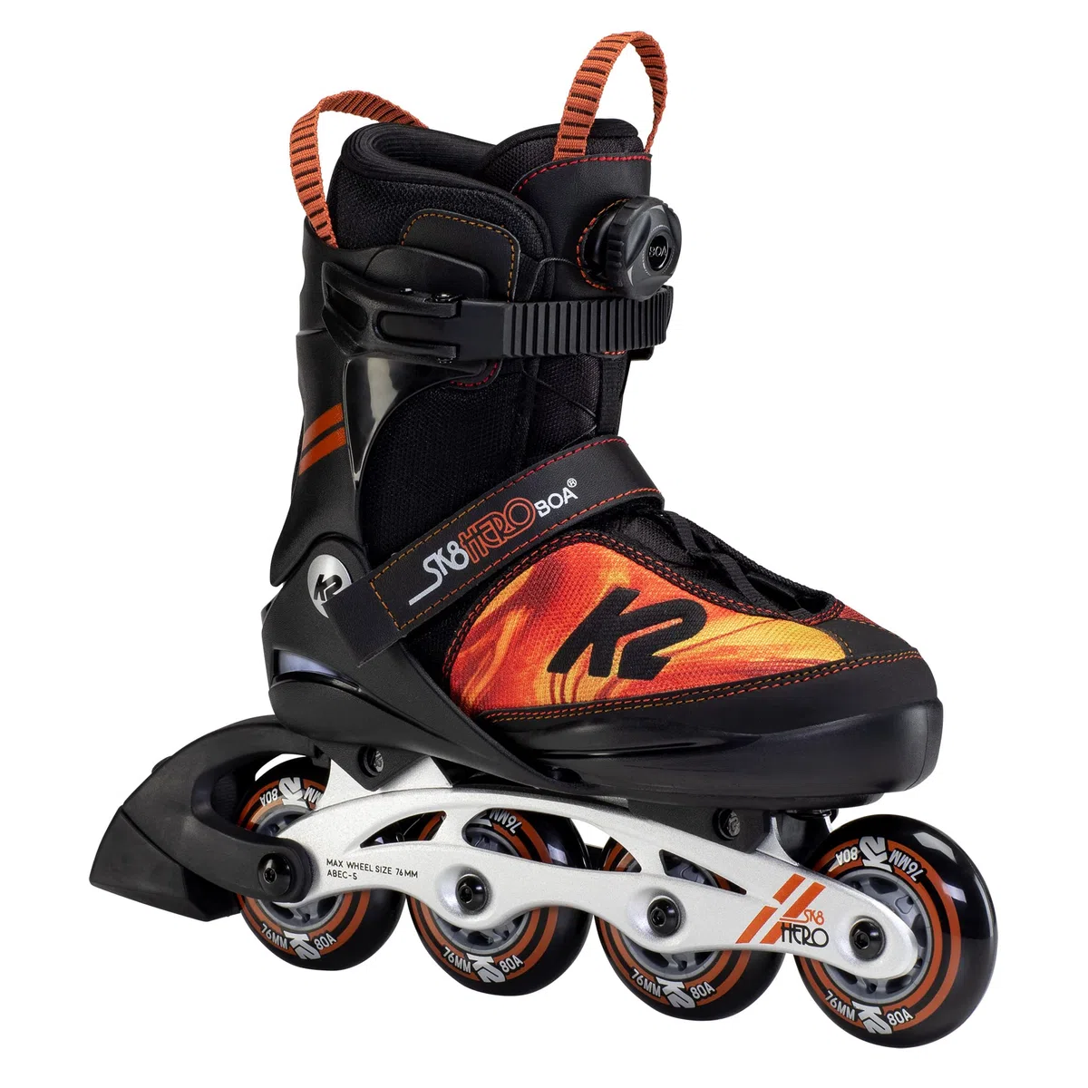 K2 SK8 Hero BOA ALU Inline Skate 2024 Black/Orange