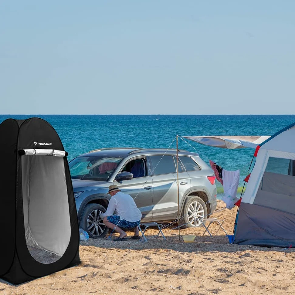TRIZAND 23492 Tente de plage mobile avec sac de transport étanche opaque Pop Up Tente d'extérieur