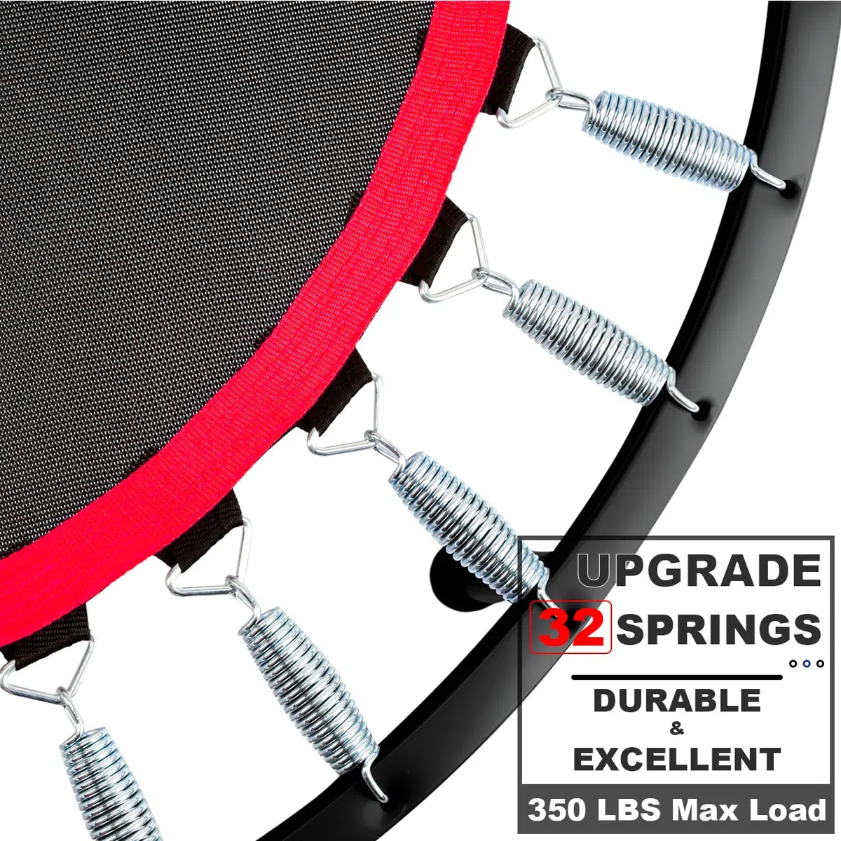 DARCHEN Mini trampoline Rebounder de 200 kg pour adulte, petit trampoline d'intérieur pour l'exercice, l'entraînement, le fitness, ressorts de conception améliorée pour un rebond plus sûr et plus
