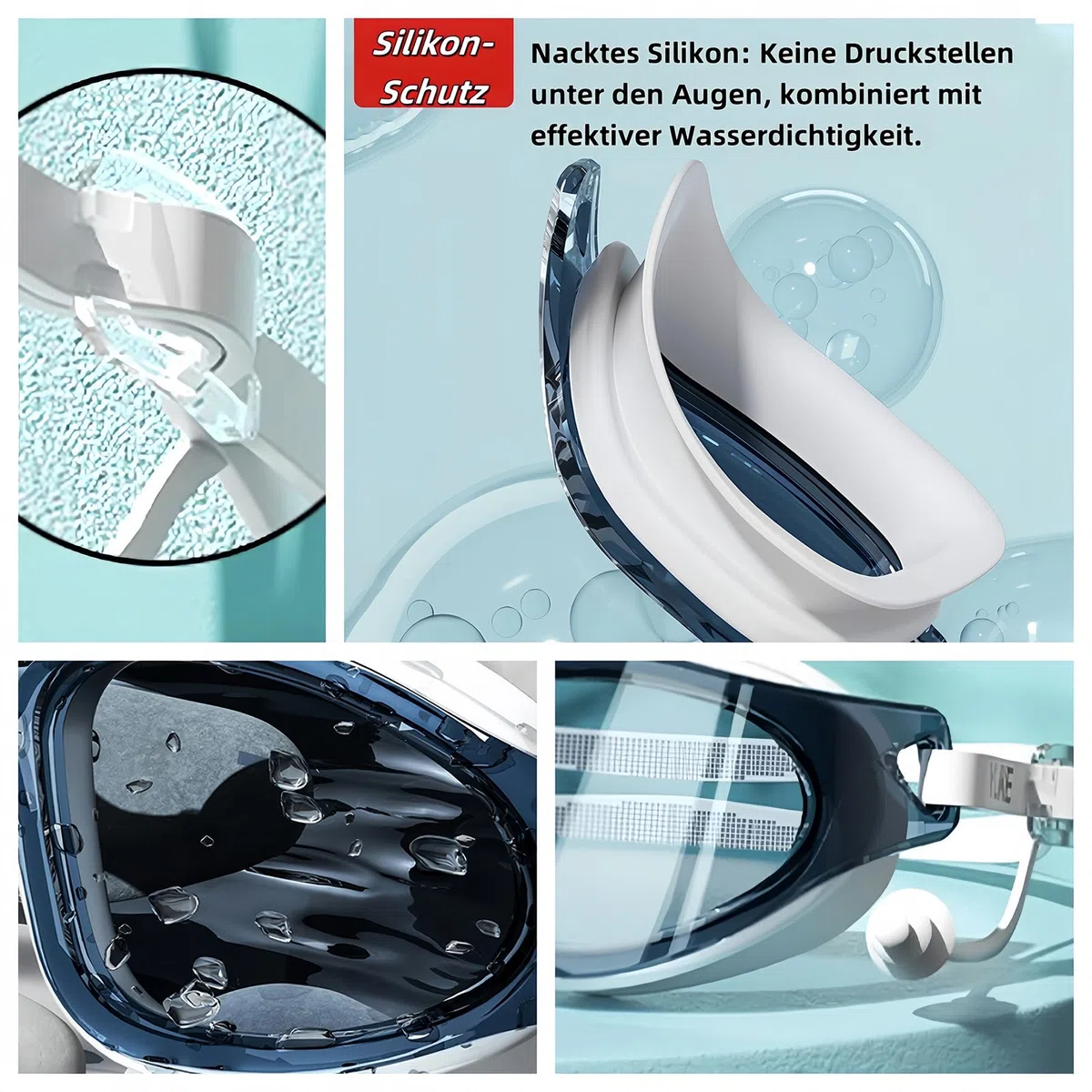 Lunettes de natation optiques avec correction visuelle | Dioptrie : de -0 à -6,0 | Anti-buée | Protection UV | Ajustement parfait | Avec boîte solide