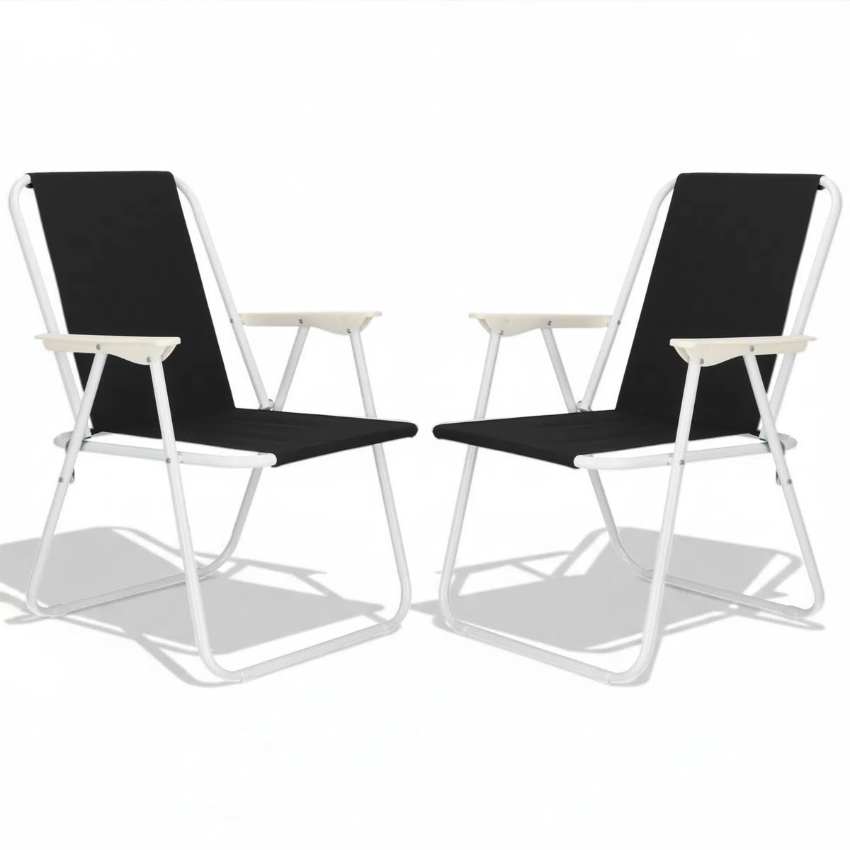 SPRINGOS Lot de 2 chaises pliantes avec accoudoirs 58,5 x 52 x 73 cm