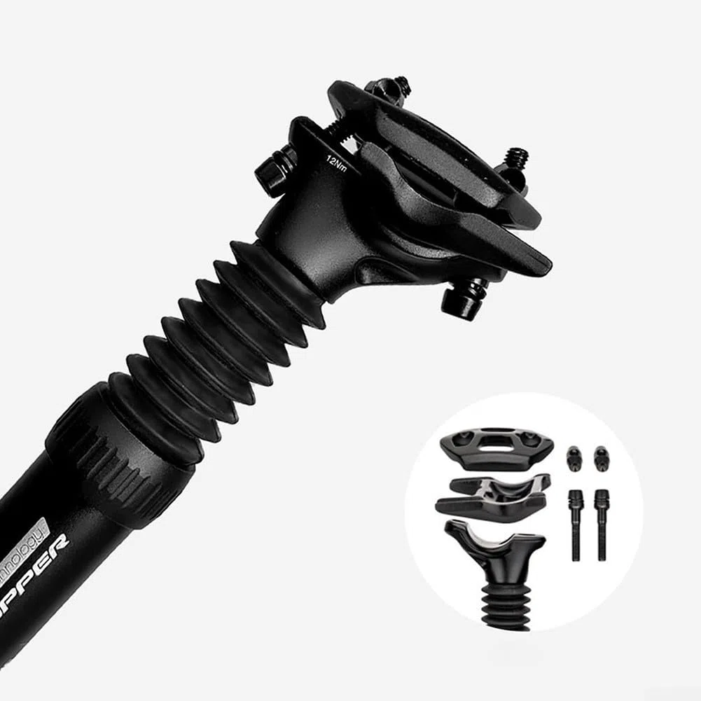 Tige de selle de vélo en alliage d'aluminium absorbant les chocs, 350 mm, 25,4 mm, 34,9 mm, suspension à ressort réglable pour le cyclisme