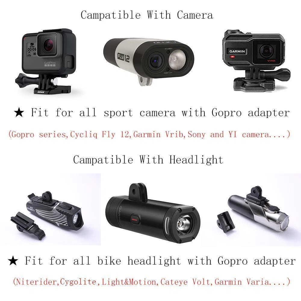 Support Wahoo Mount, Support vélo Avant pour Wahoo Elemnt, Wahoo Elemnt Bolt, Wahoo Elemnt Mini et Appareil Photo (Wahoo Mount 2)