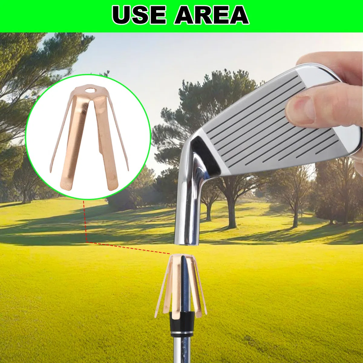Tinoaly 50pcs Universelles 6 Pattes Laiton Cales pour Shaft de Golf, Réglables Adaptateurs Clubs de Golf Compatibles avec Les Calibres .335 .350 .355 .370 pour Tous Les Shafts for Hommes et Femmes