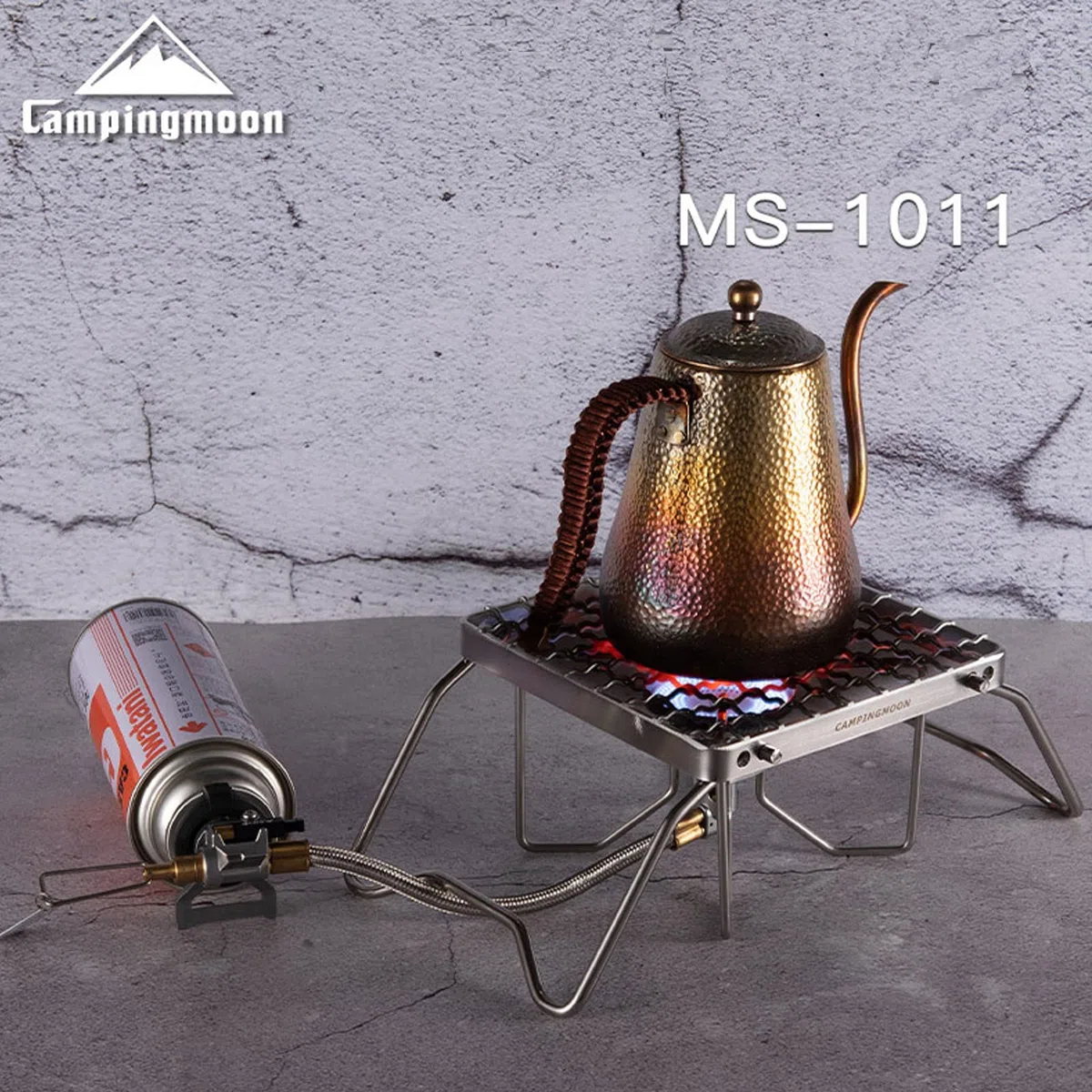 Campingmoon Grille portable pour feu de camp en acier inoxydable 304 pliable avec pieds et sac de transport