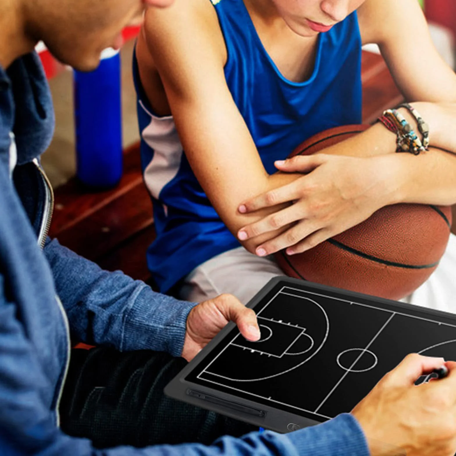 RoseFlower Électronique Tableaux Tactiques de Basket-Ball, Entraîneur Board de Basketball Panneau Tactique Basketball avec Marqueur et écran LCD - Coaching Clipboard pour Entraînement, Compétition