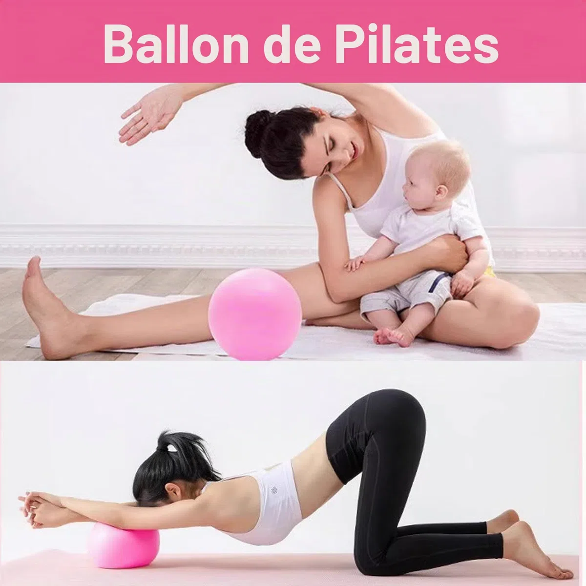 Kit Pilates Maison 8 Pcs Pilates Kit Pilates Accessoires Cercle Pilates, Yoga Ball, Resistance Bands, Pilate Ring, Yoga Band, Ceinture Auxiliaire pour La Force, La Flexibilité, La Stabilité