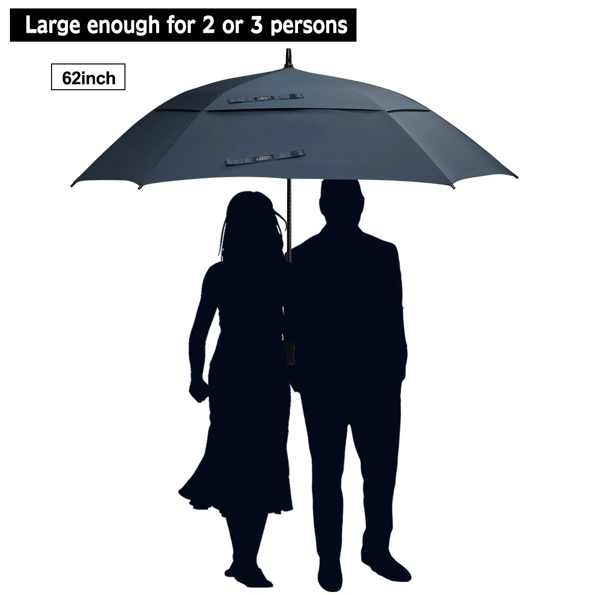 G4Free Parapluie de Golf 55/61/69/72 Pouces Coupe-Vent Double Canop¨¦e Ouverture Automatique Extra-Large Solide pour Hommes Femmes