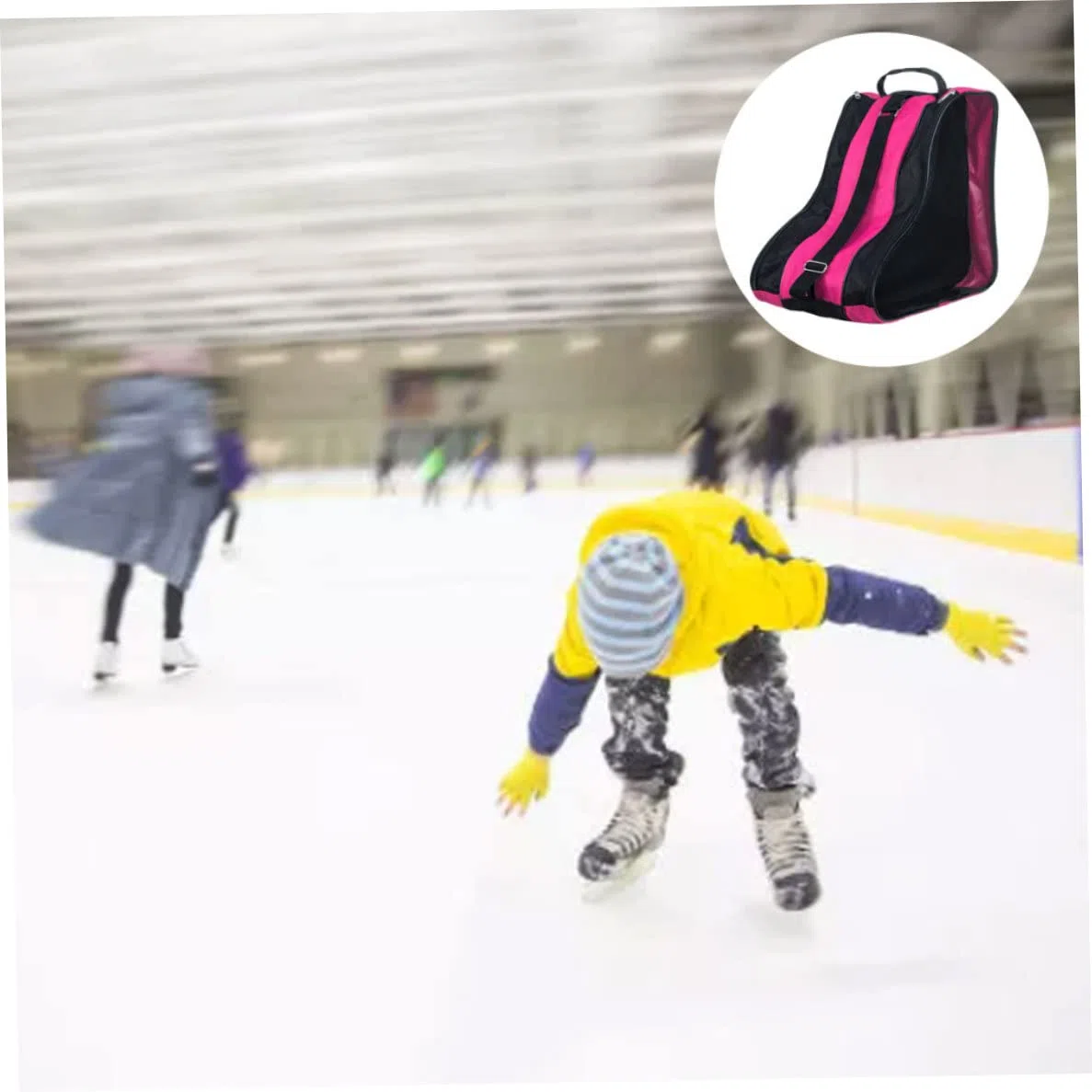 Snner Sac à Rouleaux de Patin à Rouleaux 1PC Sac à Rouleau de Transport Sac à roulettes épaissis Oxford Roller Sac de Rangement pour Adultes Enfants Rose