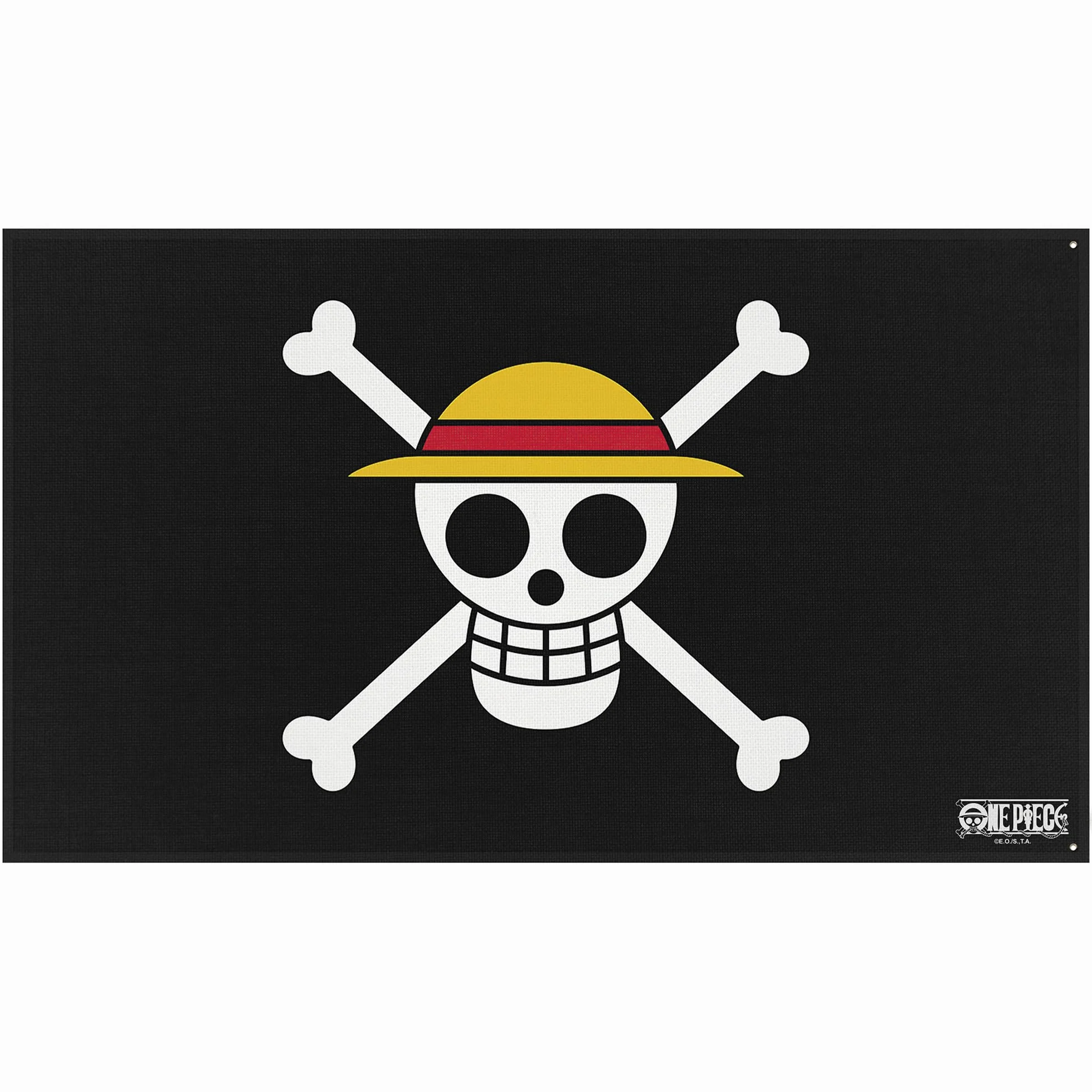 ABYSTYLE – Drapeau ONE PIECE – Produit Officiel – Tissu Résistant – Accessoire Décoratif Collector (Noir et blanc)