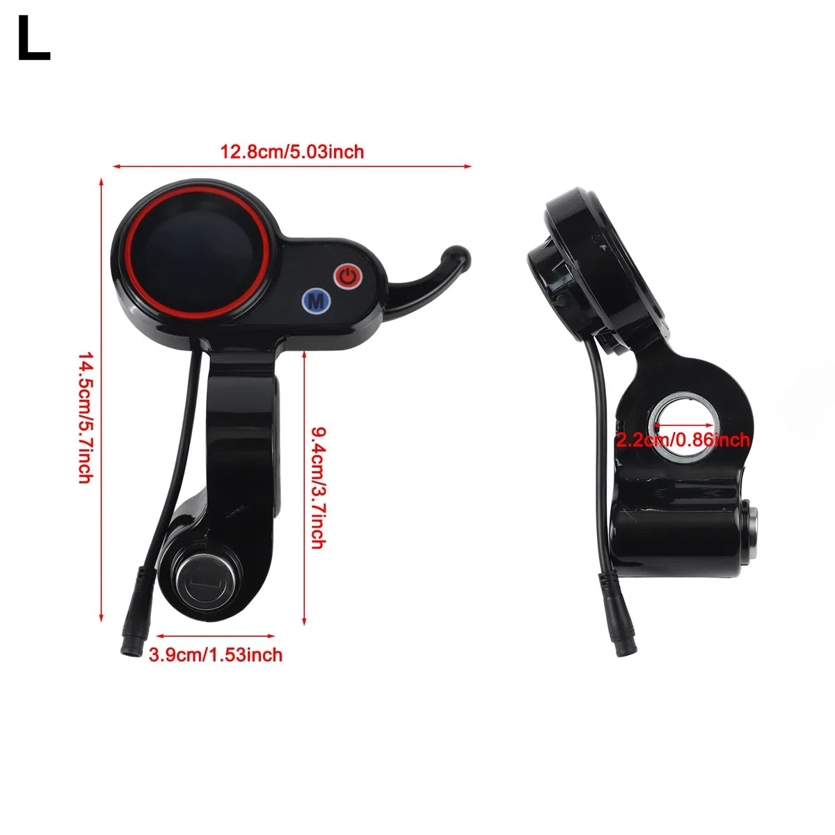 Hitway H5 Écran LCD pour Scooter électrique 6 Broches avec verrou Noir