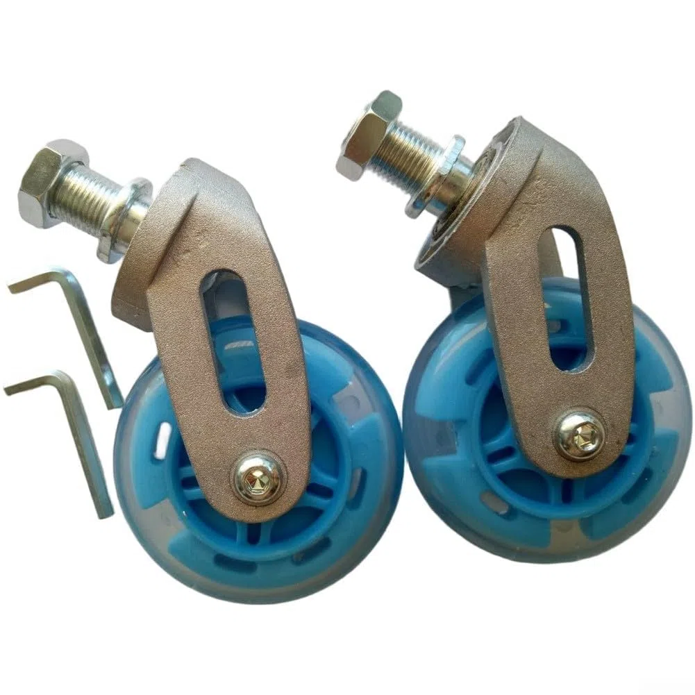 Waveboard Roulettes de rechange 80 mm avec support en alliage d'aluminium pour skateboard performance et stabilité (bleu)