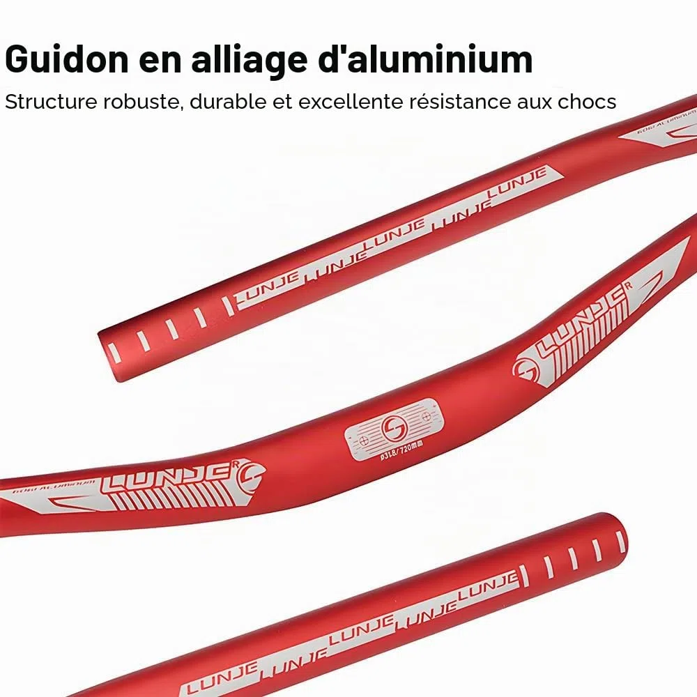 Guidon de vélo de Montagne de 31,8 mm, Guidon de vélo en Alliage d'aluminium, Guidon de vélo Extra Long de 720 mm/780 mm