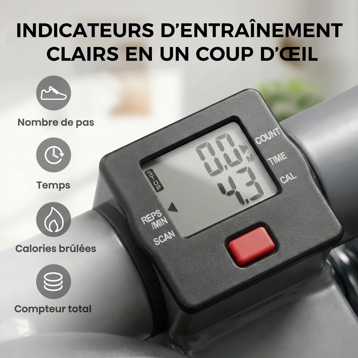 Niceday Mini Stepper 2-en-1 Silencieux - Appareil Fitness Hydraulique avec Bandes de Résistance & Écran LCD. 100% Pré-assemblé (Zéro Montage), Compact pour Appartement (Max 100 kg)