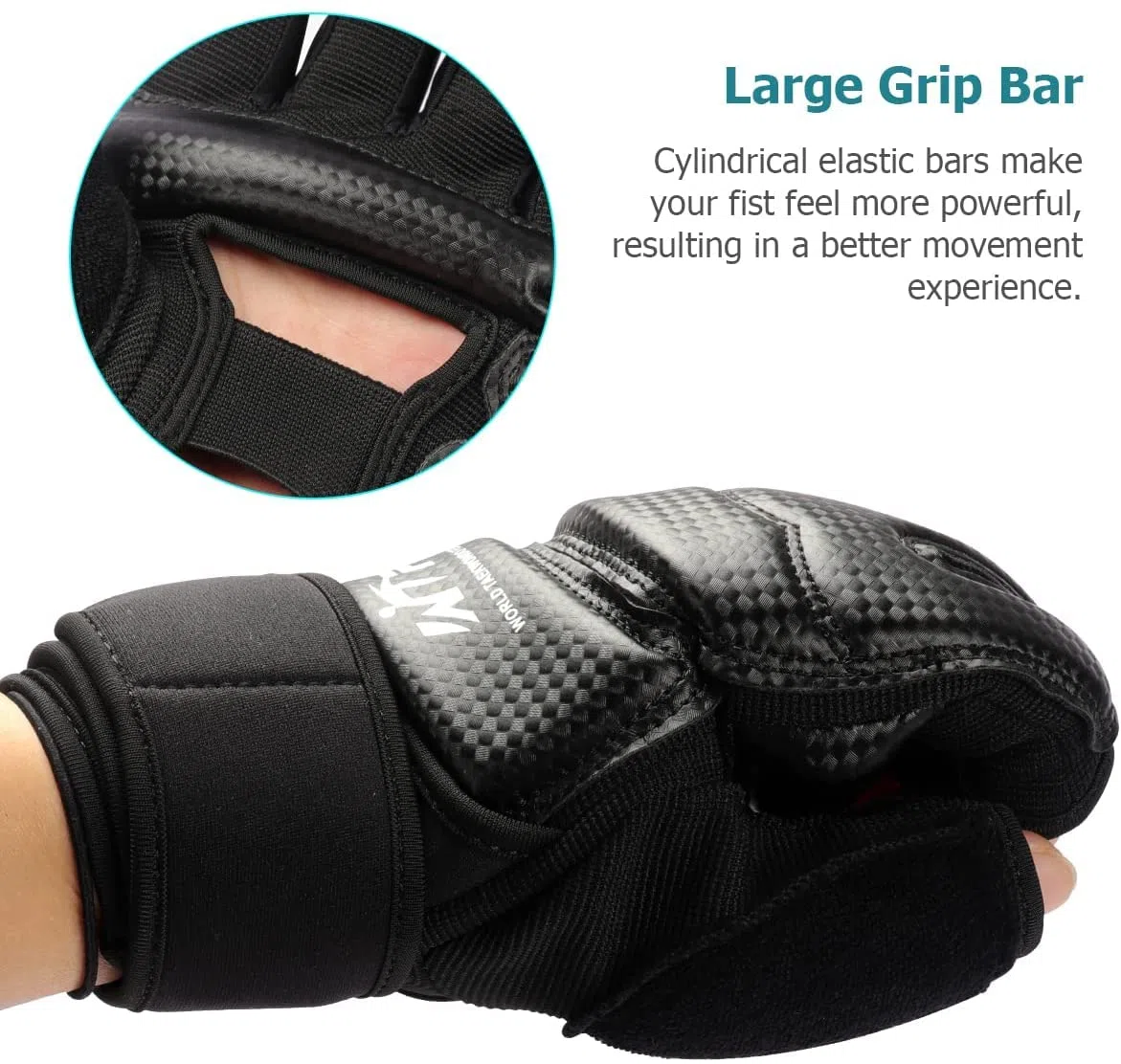 Gants MMA Entraînement d'art Martiaux, LangRay Gants de Boxe Karate Taekwondo Sparring pour Enfants & Adultes (Noir, L)