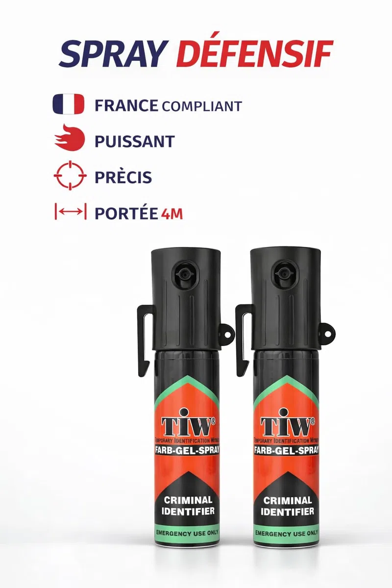 Lot de 2 HOERNECE -20 ML-Spray De Défense Tiw Farb-Gel Format : Sac a Main Femme, Sacoche Homme, Veste, Sac a Dos