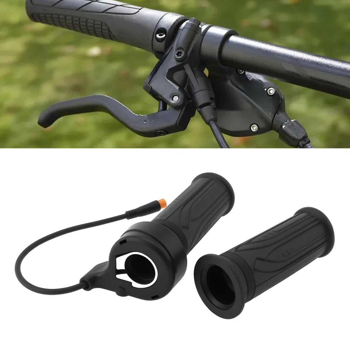 Accélérateur à Rotation Complète pour Vélo électrique 3 Broches Gauche/Droite 12-72 V Compatible avec KT Contrôleurs étanches 230 Mm