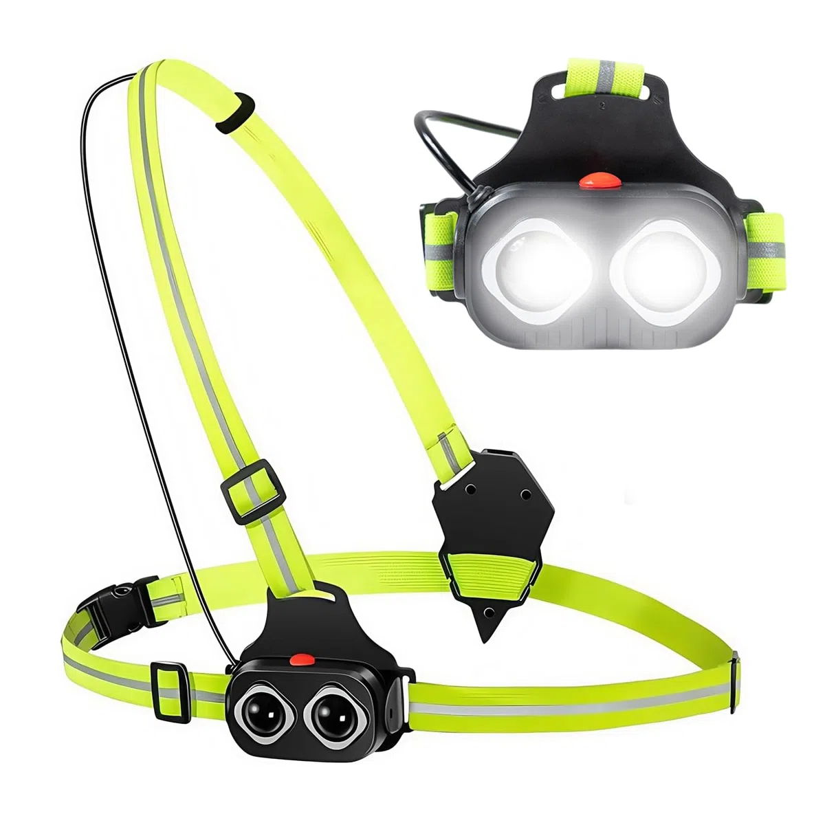 BORDEAG Lampe Course À Pied, 350 Lumens, USB C Rechargeable, XPG-Leds, Éclairage Pour Course, Lampe Running Pour Jogging Camping Extérieur