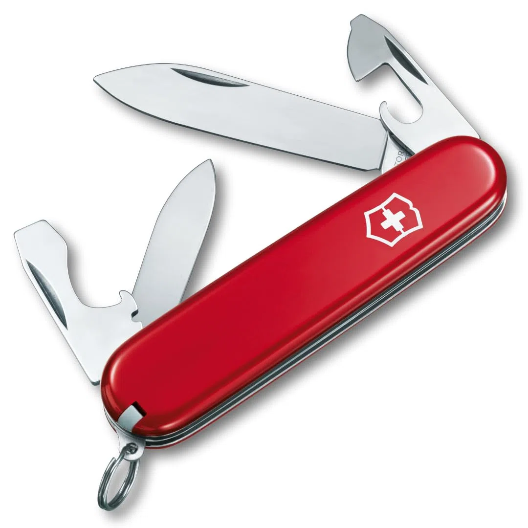 Victorinox, Recruit, Couteau de Poche Suisse, Multifonction, Léger, 10 Fonctions, Grande lame, Ouvre-boîtes, Tournevis 3 mm
