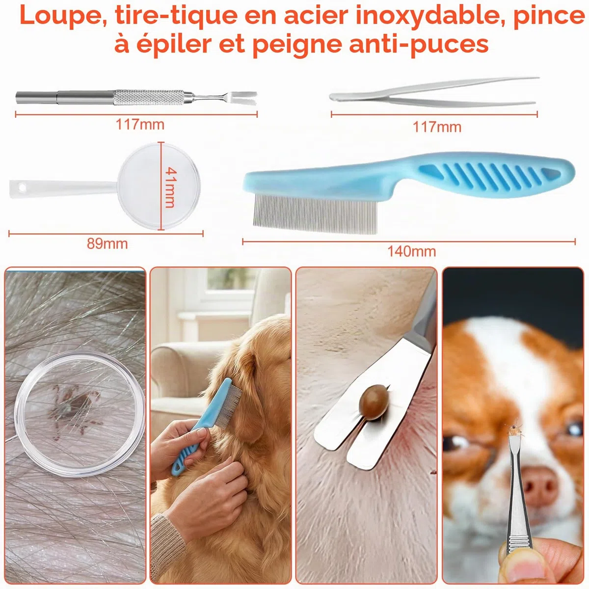 Trousse de Premiers Secours pour Chiens et Chats 102 Pièces Kit de Premier Secours Animaux avec Pince à Tiques Trousse à Pharmacie Chien pour les Urgences à la Maison et Voyages à l'Extérieur