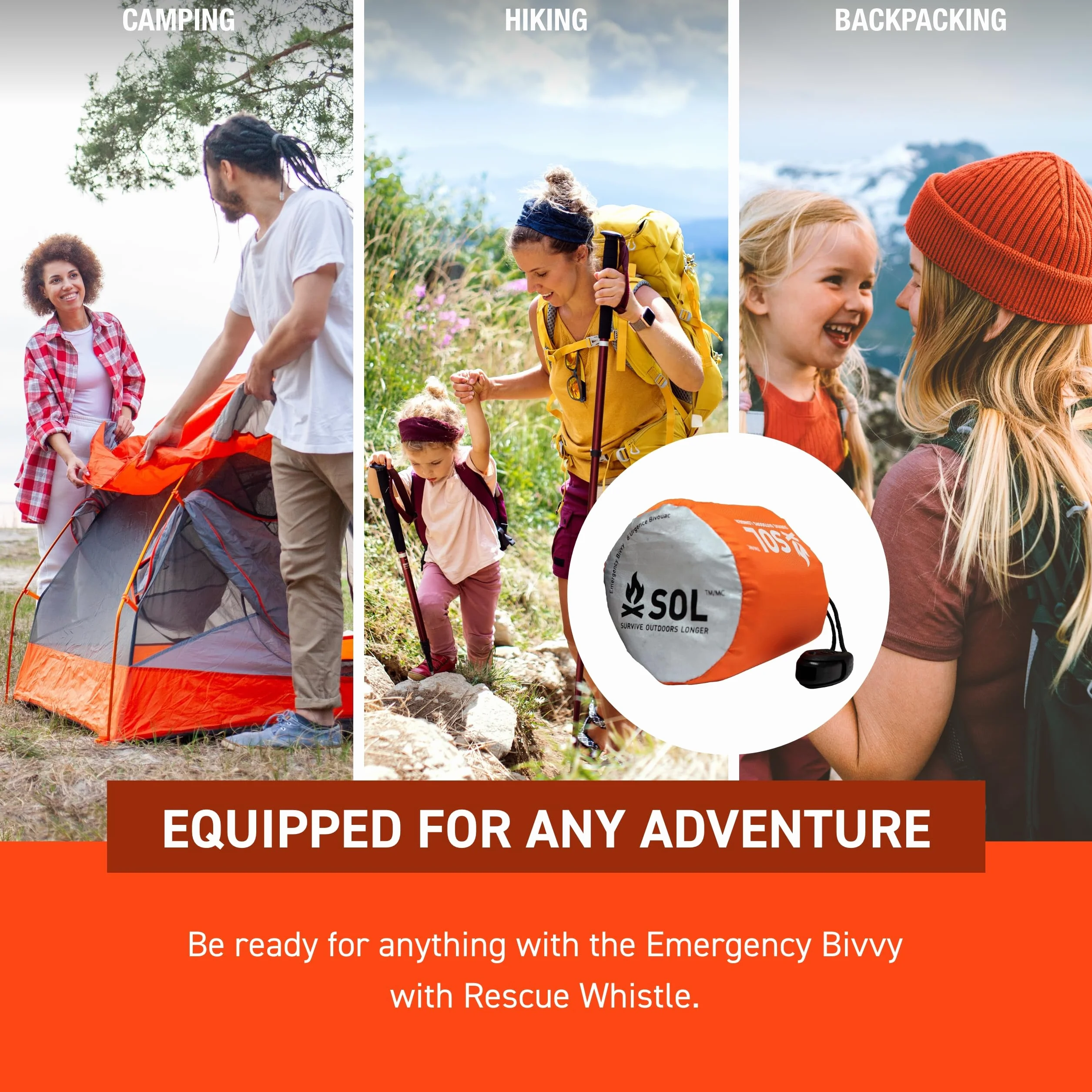 S.O.L. Survive Outdoors Longer S.O.L. 90% Reflective Ultra-Lightweight Emergency Bivvy, Multiple Colors