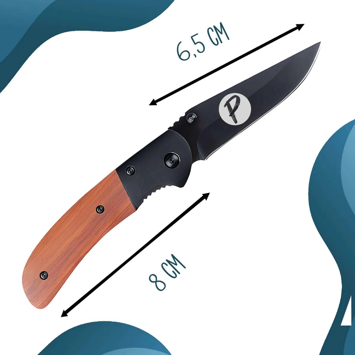 Planetee Couteau Pêche Meilleur Pêcheur du monde | Canif | Couteau pliant | Poisson Mer Marin | Boîte de rangement | Idée Cadeau Noël Papa Anniversaire