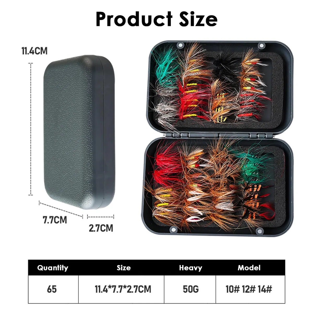 Nsemble de Pêche à la Mouche, 64 Poppers et Mouches Artificielles pour Truite et Achigan, Kit Complet avec Boîte de Stockage, Idéal pour la Pêche Truite et Les Articles de Pêches