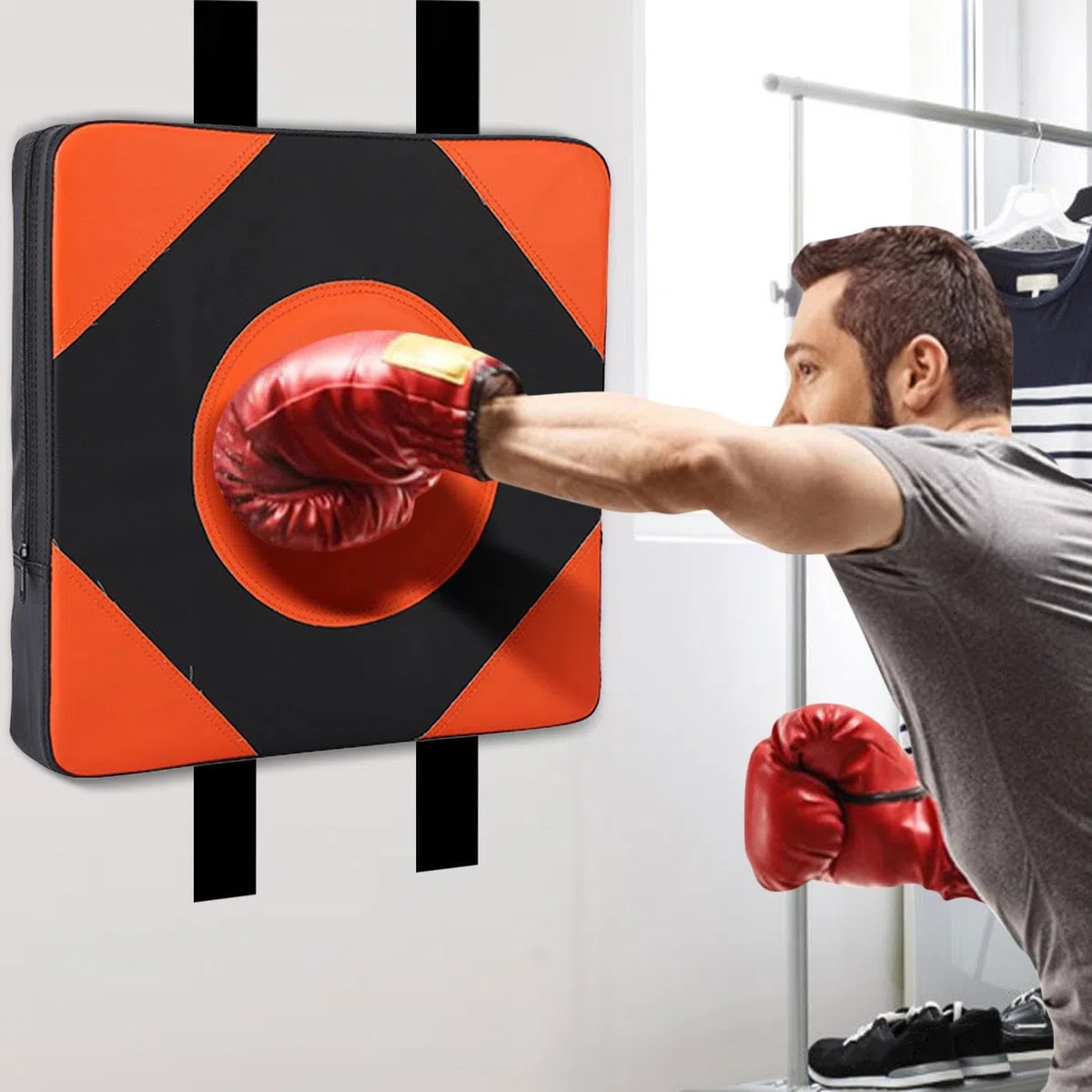 Sac de Frappe Mural | Sac de Boxe Mural en Cuir PU - Tapis de Combat Mural pour Sac de Boxe Mural, Tapis d'entraînement pour équipement de Fitness à Hauteur réglable pour Taekwondo de Boxe