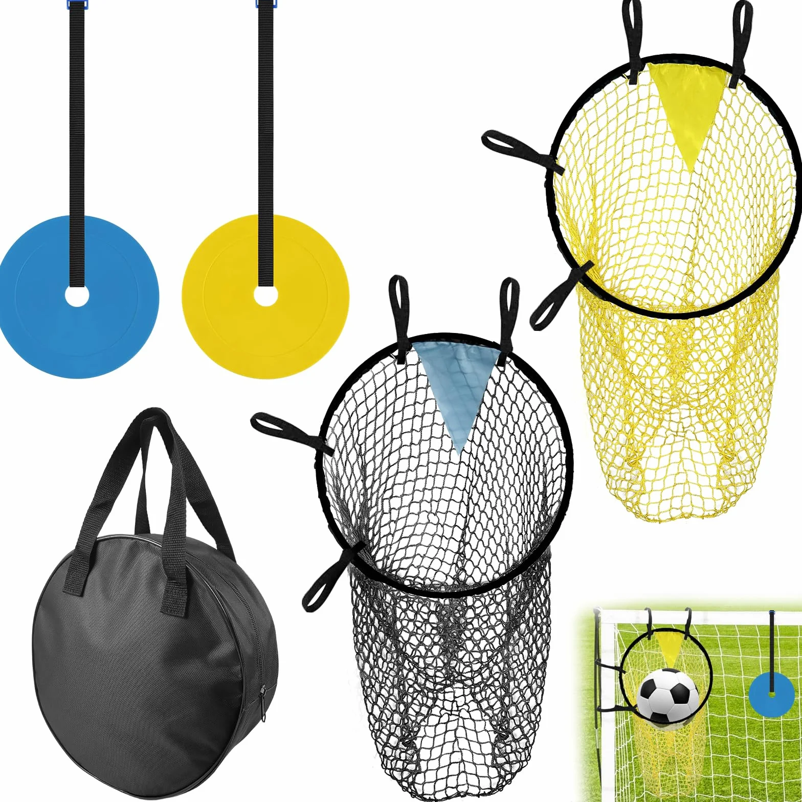Cible de But de Football, bacs supérieurs, équipement d'entraînement de But de Football pour améliorer la précision de tir (avec Sac de Rangement)