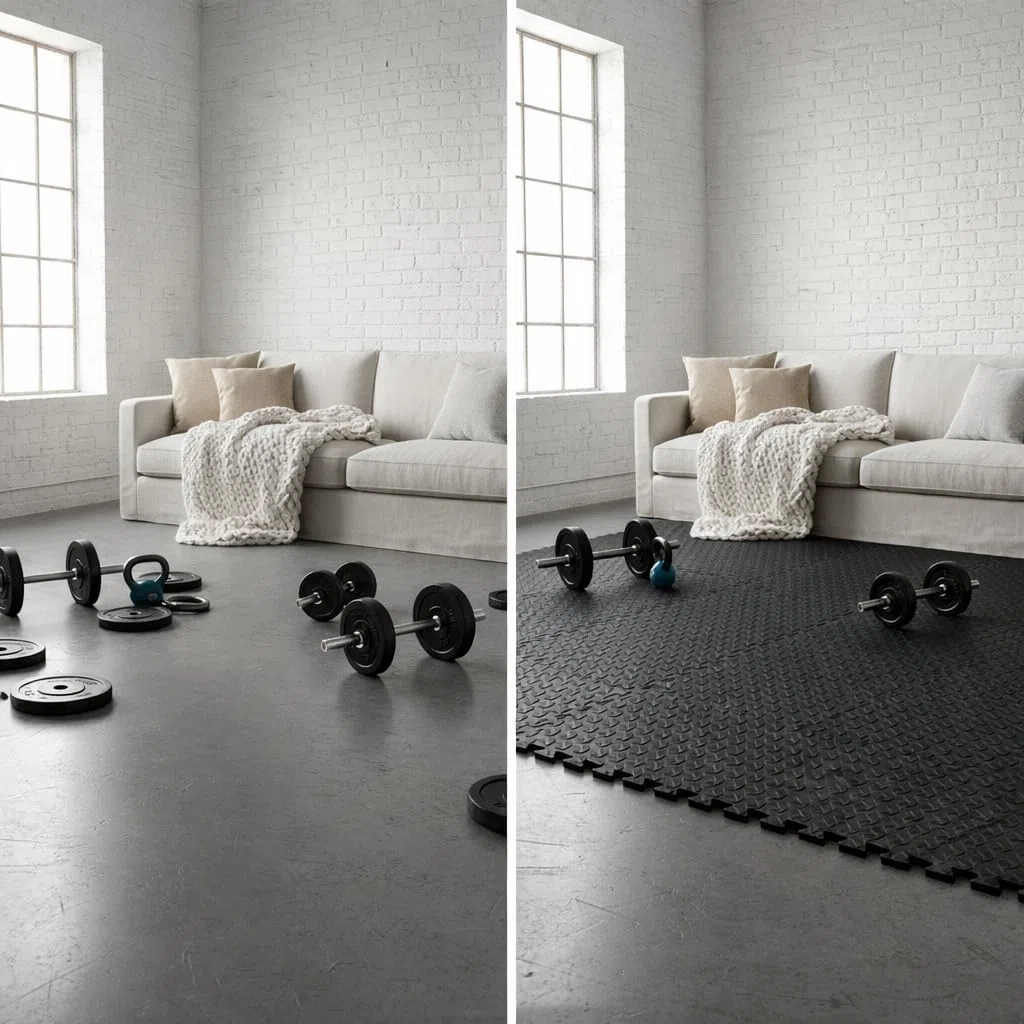 EYEPOWER Protections Sol en Mousse EVA 10mm d'épaisseur Tapis Puzzle de Fitness Sport composé de 9 Fragments Dimension Globale 0,81qm Extensible Noir
