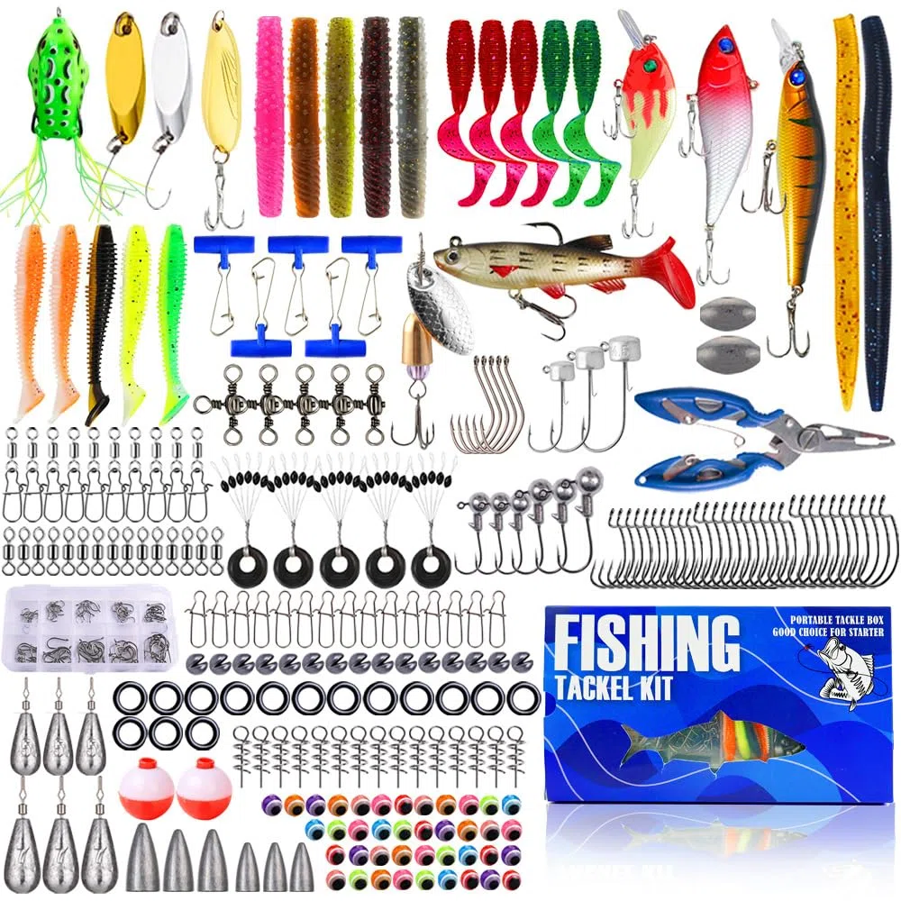 NEWFUN 332PCS Boite a Leurre, Leurre Peche Carnassier, Set d'appâts Artificiels Boîte à Pêche pour Brochet, Perche, Cabillaud, Pêche en mer Set d'accessoires pour Eau Salée et Eau Douce