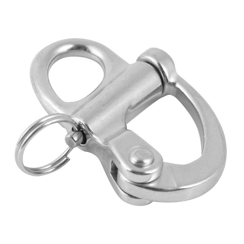Manille à Attache Rapide Fixe Keenso en Acier Inoxydable avec Attache Rapide et Anneau Rond pour Bateau, Camion, fourgonnette, Caravane, remorque