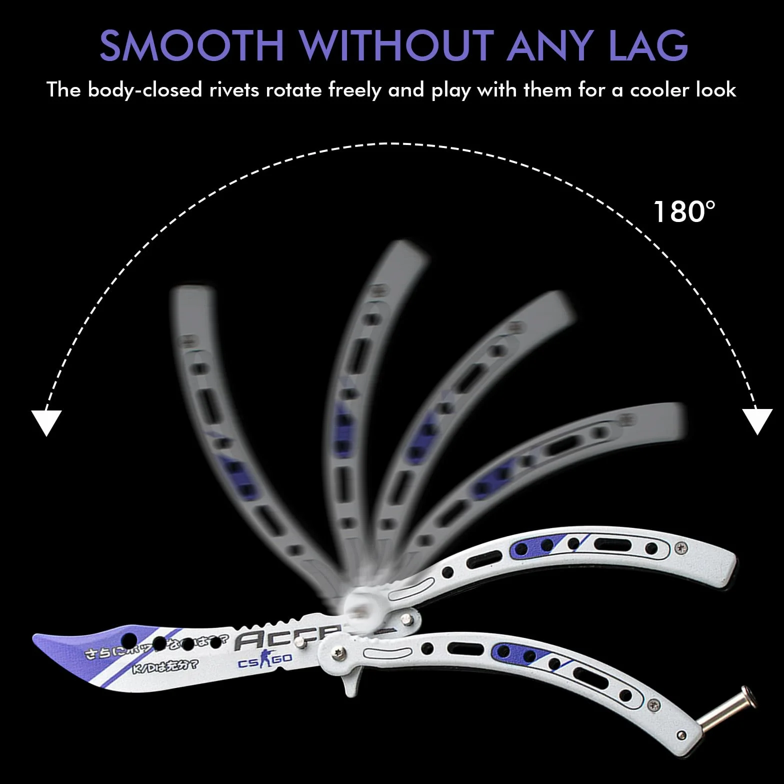 Butterfly Trainer : 2 Pièces Couteaux Papillon Pliables d’Entraînement Lame Non Aiguisée Peigne Papillon Acier Inoxydable pour Couteau Balisong d’Entraînement Débutant