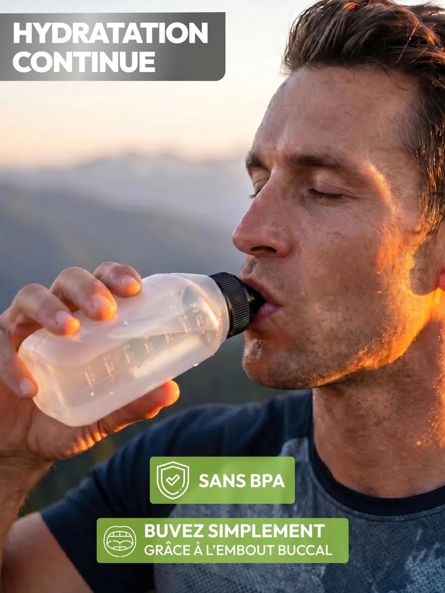 Ceinture Running Hydratation Course a Pied, Sac Banane Porte Gourde, Bouteille Accessoires Etanche Réfléchissant pour Trail Jogging Footing Randonnée Vélo